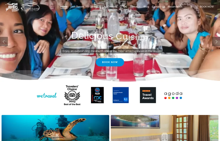 Asia Divers site screenshot