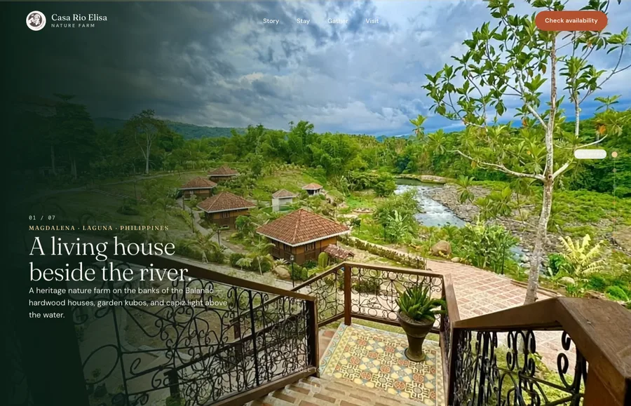 Casa Rio Elisa Nature Farm site screenshot