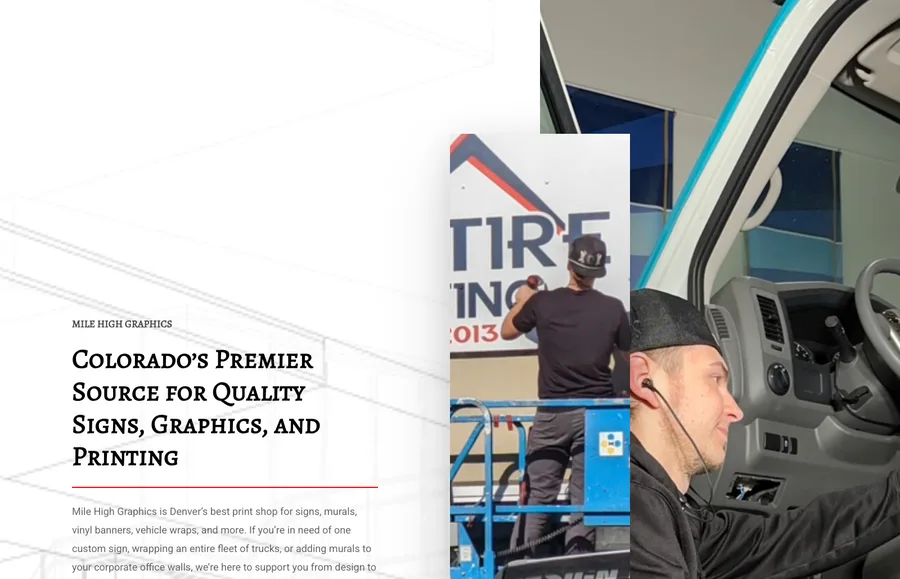 Mile High Graphics site screenshot